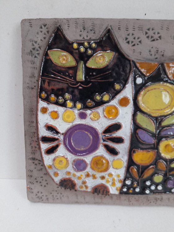 Large Ceramic Wall Decoration Cat by Renate Rhein (photo 2 of 8)