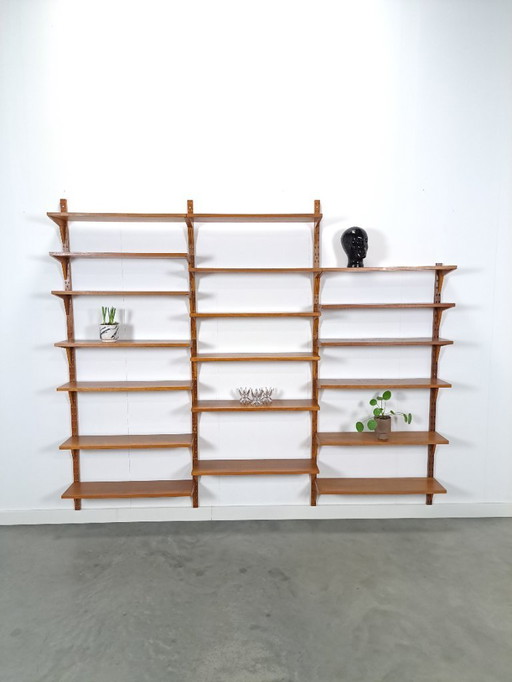 Sistema modulare di pareti in teak Royal System di Poul Cadovius, danese Cado