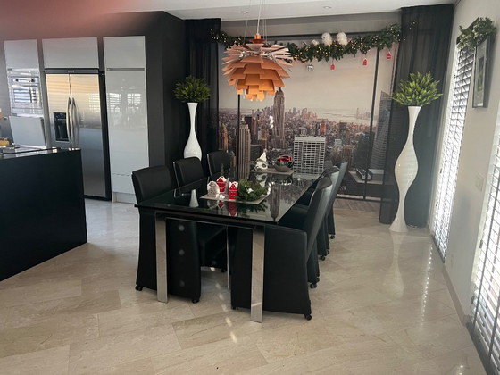 Image 1 of 6 sedie da pranzo FraMaTi Design in pelle Semira nera NUOVE CONDIZIONI