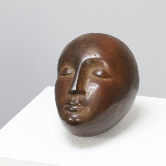 Image 1 of Sculpture en bronze - Tête abstraite, 20e siècle