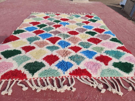 Image 1 of Mehrfarbige Berber-Tapis aus Leinen, 250 cm x 150 cm
