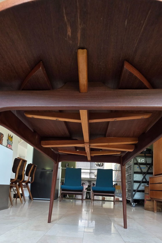 Image 1 of Round/rectangular teak dining table Louis van Teeffelen for webe