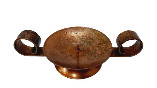 Portacandele vintage in rame martellato