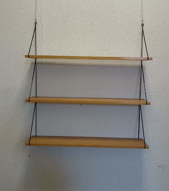 Scaffali a muro unici anni Cinquanta con tre ripiani – Metal, Wood (photo 6 of 8)