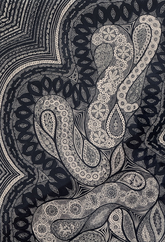 Image 1 of Nicole Vaysse 1970 circa - Art Brut - Inchiostro di china - incorniciato