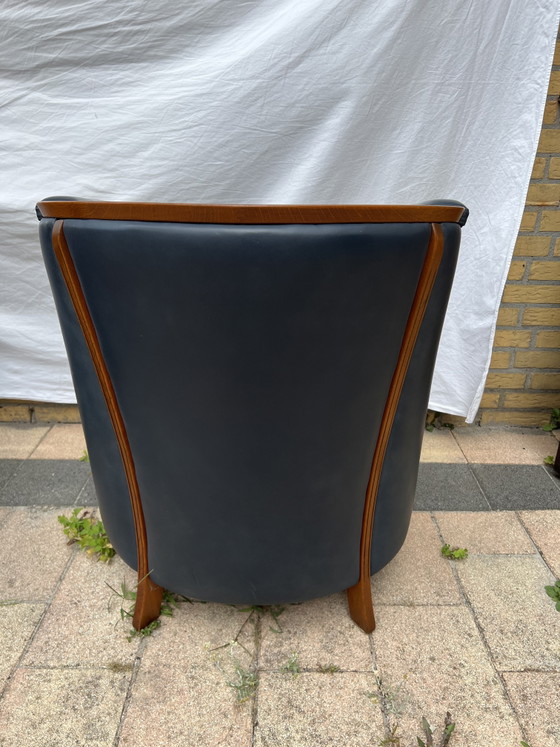 Image 1 of Jugendstil leder fauteuil 