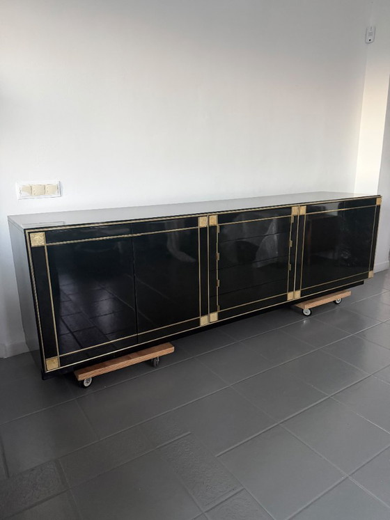 Pierre Cardin Sideboard With Brass Black Lacquered Shell Inlays, 1980 – Wood (photo 57 of 64)