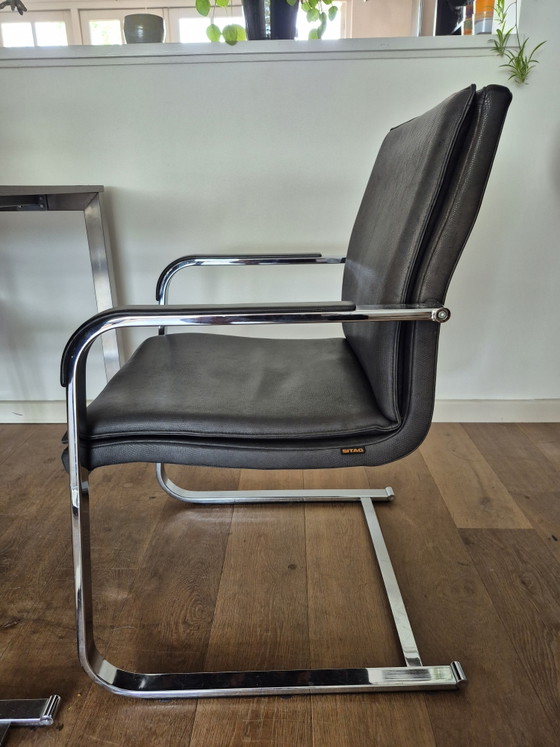 Image 1 of 4 leather chairs sitag