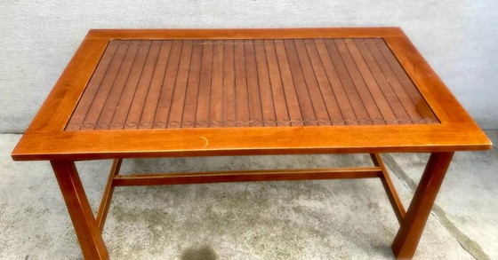 Image 1 of Tavolo esotico in vetro e legno massello dalla Thailandia