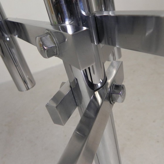 Chromed pendant lamp by Gaetano Sciolari for Boulanger, 70s, Metal, Silver, Vintage (photo 8 of 15)