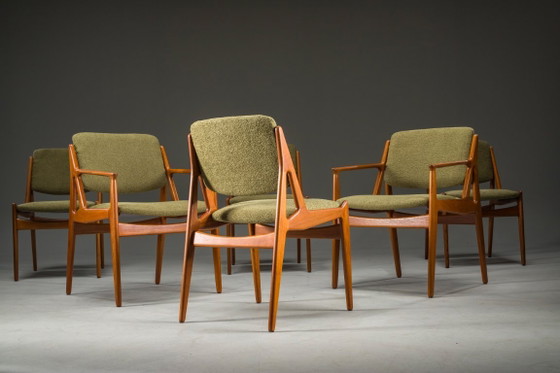 Image 1 of  Chaises Ella Danoises en Teck attribuées à Arne Vodder pour Vamo Sønderborg, 1960s, Set de 6