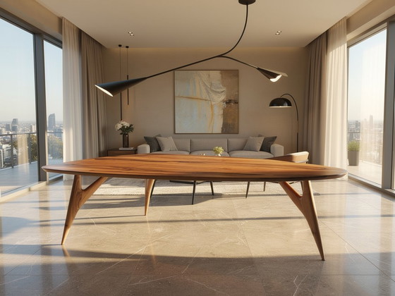 Image 1 of GREYGE TED Esstisch aus Walnussholz, 240 cm – Handgefertigter Designertisch aus massivem italienischem Walnussholz