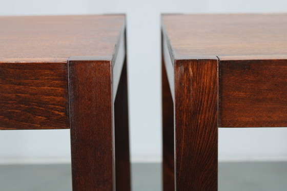 Image 1 of 1960s Set of Two Square Side/Coffee Wooden Tables, Denmark