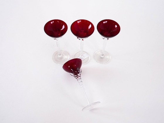 Image 1 of Set of ruby glasses, Danish design, 1970s, manufactured in Denmark