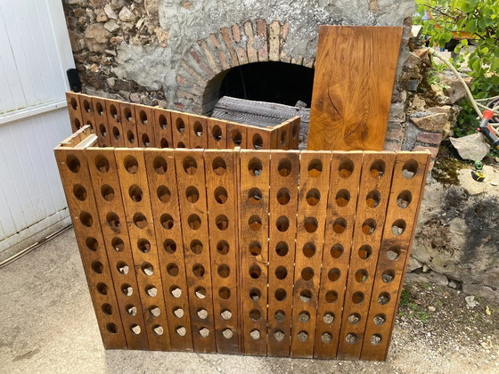 Image 1 of Barra esquinera en forma de L, de madera maciza de nogal, con mostrador/bar/zona de recepción de estilo profesional, circa 1950.