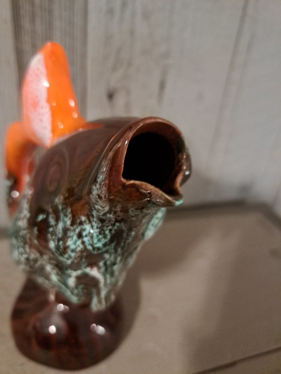 Image 1 of Carafe Vallauris en forme de poisson avec 8 verres à liqueur