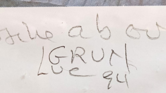 Image 1 of LUC GRUN (1936-2017) – Obra abstracta, dedicada y firmada, grabado, 1994