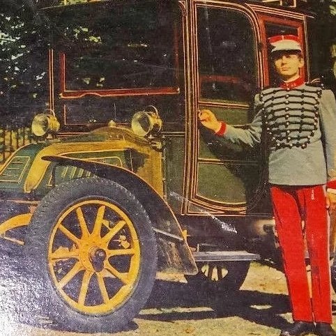 Image 1 of Rara foto colorata su cornice di legno &quot;Vecchia carrozza Baise - Scena principale&quot; (circa 1900)