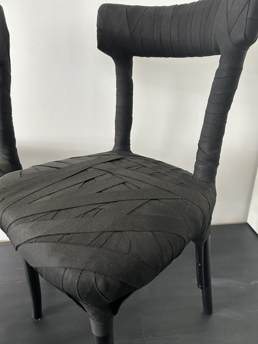 2 Edra Mummy Stoelen – eetkamerstoelen, Metal, Textile (photo 2 of 7)