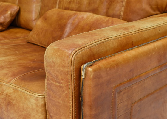 Pair of Baxter ‘Arcon’ Sofas in Buffalo Leather by Marco Milisich, Italy, 1970s, Couches, Brown (photo 10 of 20)