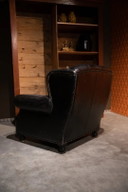 Chesterfield Timothy Oulton Fauteuil Zwart Craqulee leer