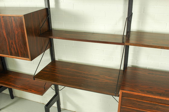 Image 1 of Xl Deense modulaire teakhouten wandkast in rozenhout van Poul Cadovius, 1960S