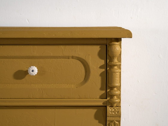 Large antique mustard chest of drawers (c.1920) #78 – Rustic (photo 34 of 40)