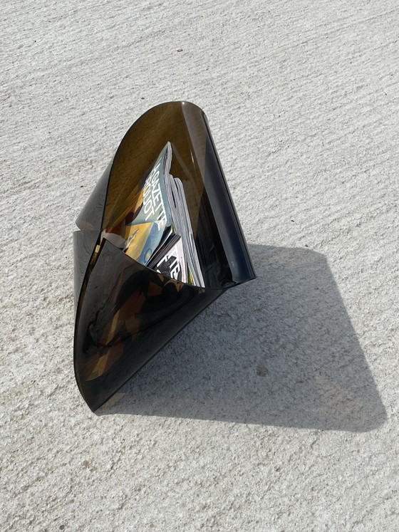 Portariviste vintage a forma di busta in plexiglass marrone fumé - anni '70 (photo 6 of 11)