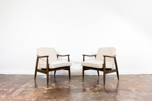 Mid Century Modern Roze Fauteuils Gfm 87 Door Juliusz Kędziorek, Gfm, Polen, 1960's, Set Van 2