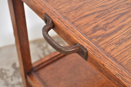 Image 1 of Vintage eiken trolley / serveerwagen jaren 50