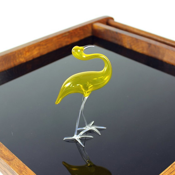 Gelber mundgeblasener Glasflamingo von Jaroslav Brychta, Železný Brod, Tschechoslowakei, 1960er Jahre (photo 5 of 6)