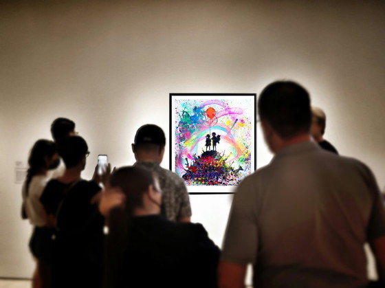 Image 1 of UTOPIA - Kids on Guns Hill - Artist's painting under glass