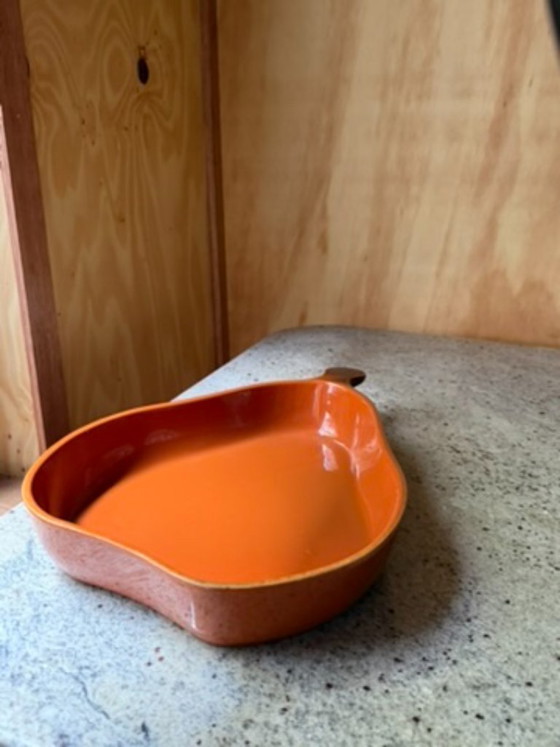 Vintage BCI Bretagne France Pear Shaped Baking Dish - Burnt Orange Glazed Ceramic - French Country Kitchen (photo 9 of 19)
