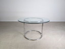 Original Midcentury dining table glass table chrome Space Age 1980