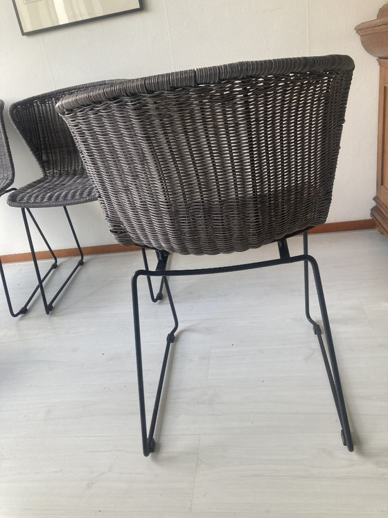 4 X Sedie da pranzo Wings – Metal, Rattan (photo 5 of 8)