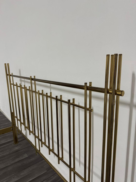 Image 1 of Bruno Zevi International Double Bed Brass 1970's Regency