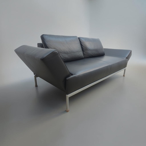 Sofá de diseño de dos plazas FSM Easy, sofá de cuero, sofá de asiento
