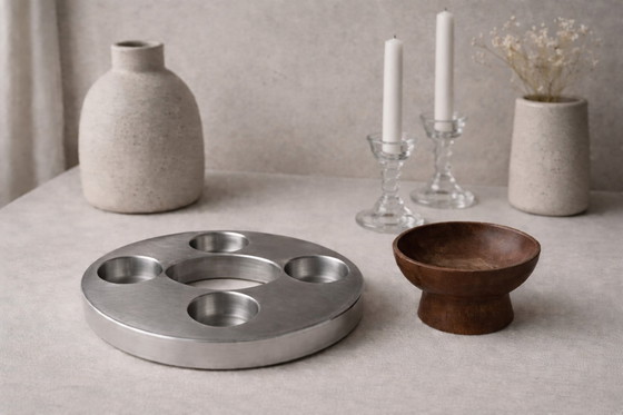 Image 1 of Bellissimo portacandele vintage in alluminio