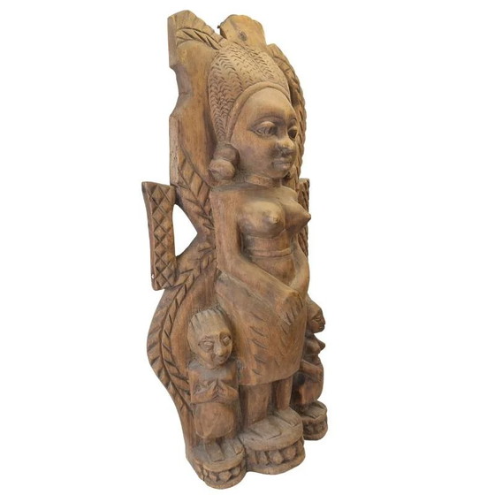 African Wooden Sculpture – Woman with Children – Tribal Sculpture (photo 2 of 11)