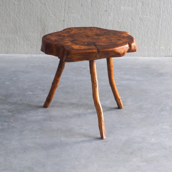 Vintage Franse bijzettafel van iepenhout in een koffer – Wood (photo 19 of 21)