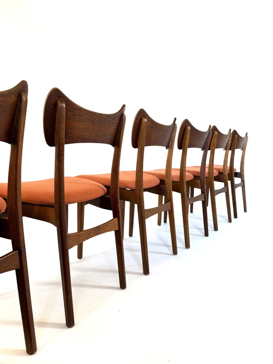 Image 1 of 6 chaises de salle à manger danoises en teck restaurées, années 60