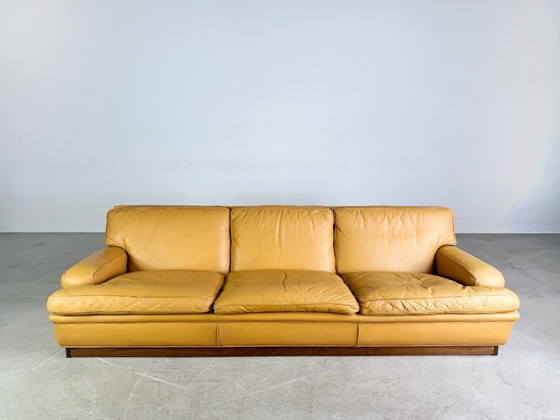 Image 1 of Originele Midcentury driezitsbank Arne Norell Mexico leer