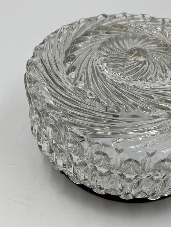 Image 1 of Round Glass Ceiling Light with Relief