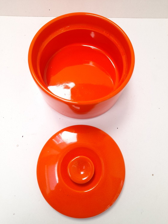 Pino Spagnolo orange ceramic box for Sicart – Decorative Objects (photo 3 of 5)