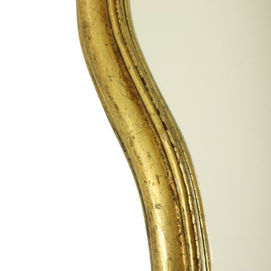 Image 1 of Specchio con decorazioni a cresta francese e foglia d'oro, 48 cm