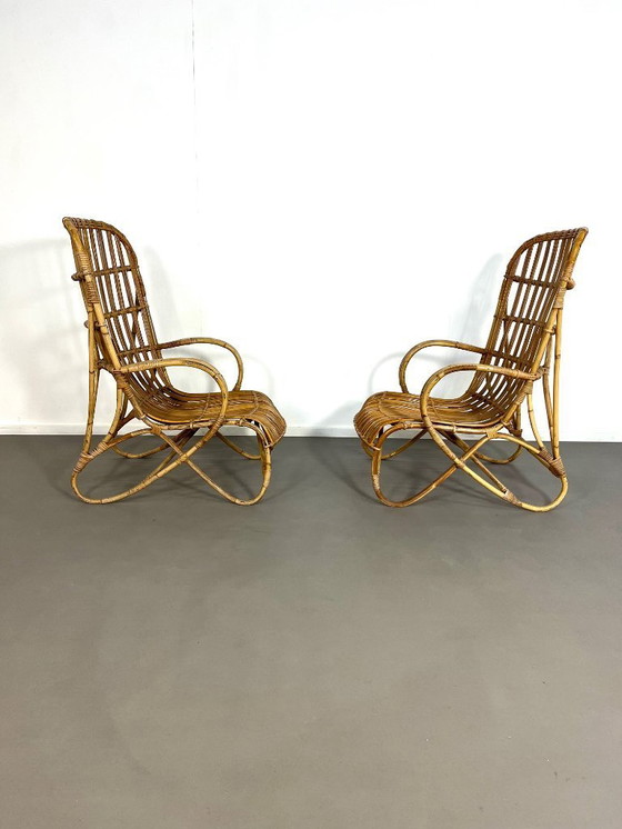 Image 1 of Poltrone in rattan di Rohé Noordwolde, anni '60.