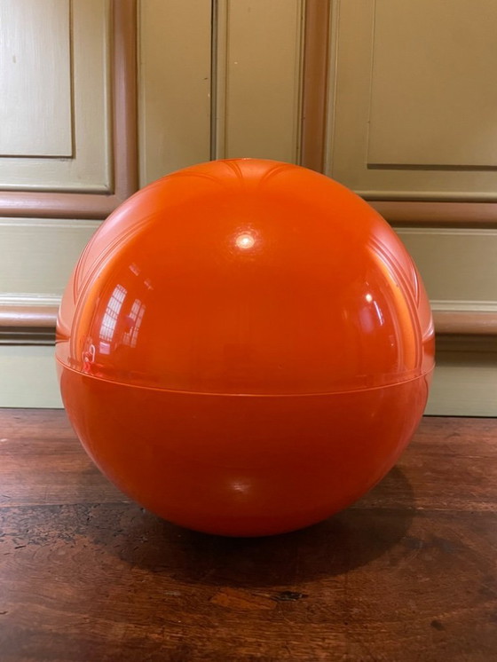 Image 1 of Vintage Lamotte ijsemmer uit de jaren 70 – oranje bolvormig model