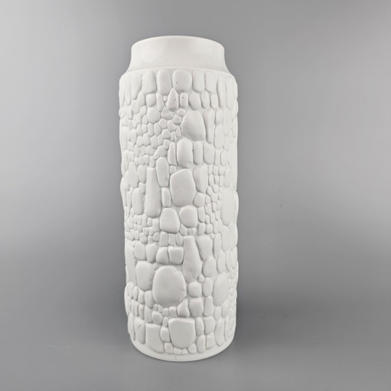 Image 1 of Vintage White Porcelain Vase Made By AK Kaiser. 1970s, Germany. On Art Vase. Number 251-26.