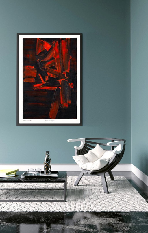 Chef-d'œuvre rouge de Pierre Soulages - 4 août 1961 - Poster 61 × 91 cm