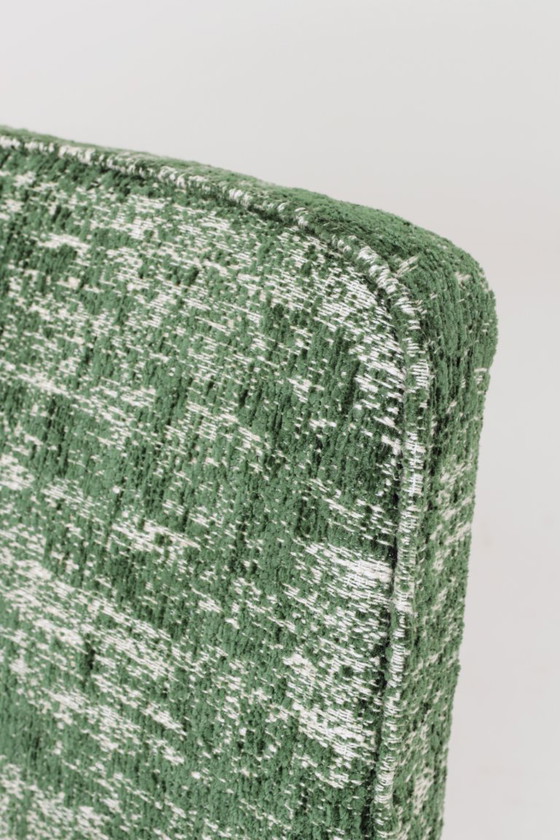 Image 1 of Scandinavian Green Lounge Chair Vintage Design Boho Upholstery Melange Fabric, 1960, Poland